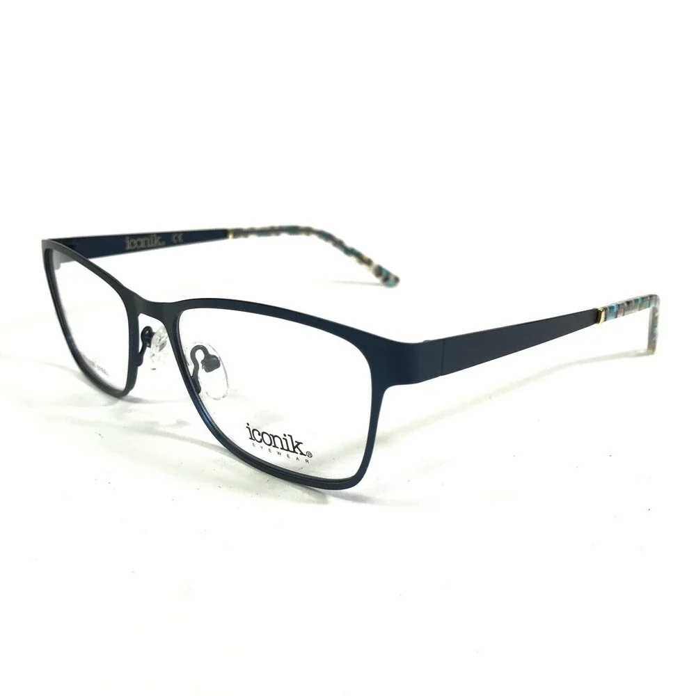 Iconik Eyeglasses Frames Jessica C02 Blue Square Full Rim 53-18-138